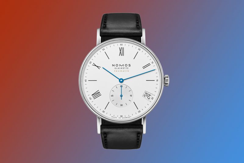 nomos ludwig neomatik date watch with silver dial